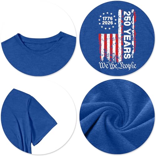 Image of CAZYCHILD Kids 250 Anniversary USA Shirts 250 Year American Flag Tshirt Boys and Girls Happy 250th Tee 4th of July Tops