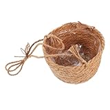 SEWOART Macetero Colgante De Mimbre Tejido para Balcón, Soporte para Plantas Interior y Exterior
