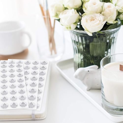 BCHKO 160 PCS Hochglanzplastik Sicherheitsetiketten für Kerzen wasserfest (White)
