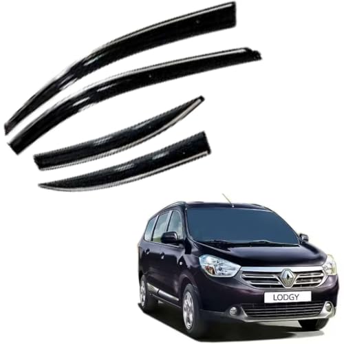 Image of CAR SAAZ Chrome Line Door Visor for Lodgy (Set of 4Pcs) | Rain Guard | Wind Deflector