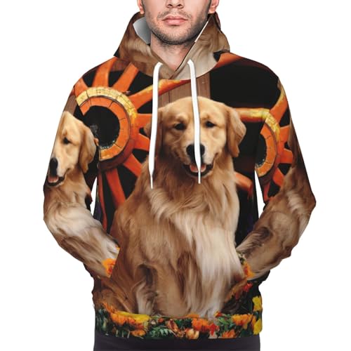 Pull à capuche Golden Retriever vêtement homme pour week-end et détente