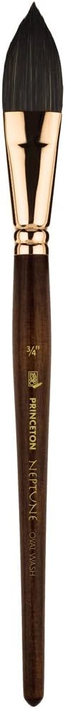 Princeton Artist Brush, Neptune Series 4750, Synthetic Squirrel Watercolor Paint Brush, Oval Wash, Size 1 Inch