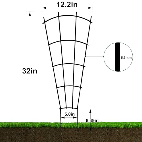 Mklsit 4 Pack 32'' Indoor Plant Trellis for Potted Plants, Metal Garden Trellis for Climbing Plants Outdoor, Black Coated Flower Pot Trellis for Climbing Plants Houseplants Vine Ivy by Mklsit - Image 4