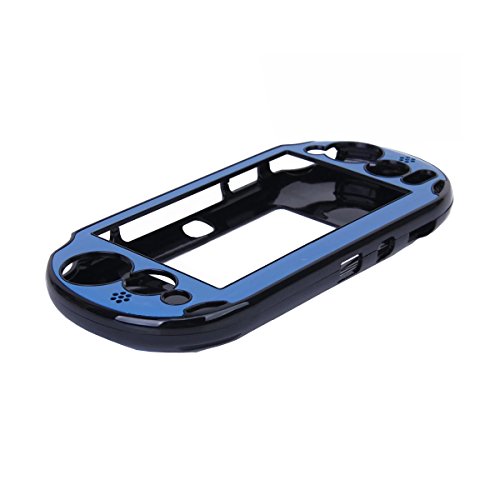 OSTENT Capa protetora de pele de metal de alumínio colorida para Sony PS Vita PSV PCH-2000 - cor azu