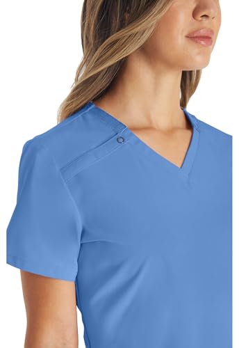 Dickies EDS Essentials Scrubs, V-Neck Womens Tops with Four-Way Stretch and Moisture Wicking DK615, XS, Ciel - image 3