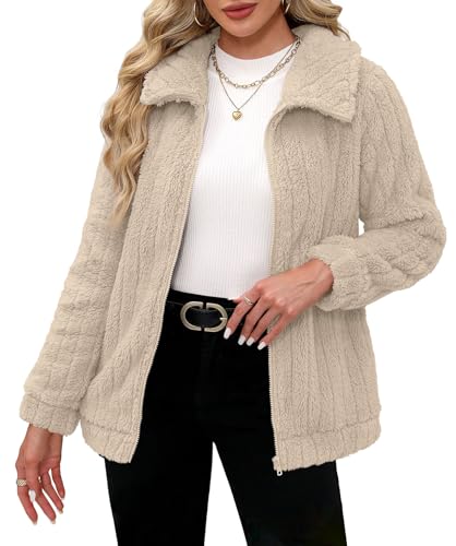 Women Winter Fleece Sherpa Soft Cardigan Fuzzy Furry Indoor Coat