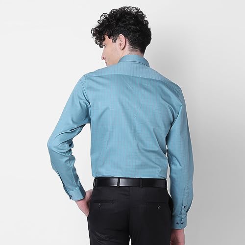 Image of J. HAMPSTEAD Cotton Regular Fit Checks Formal Shirt for Men (JS11151F)