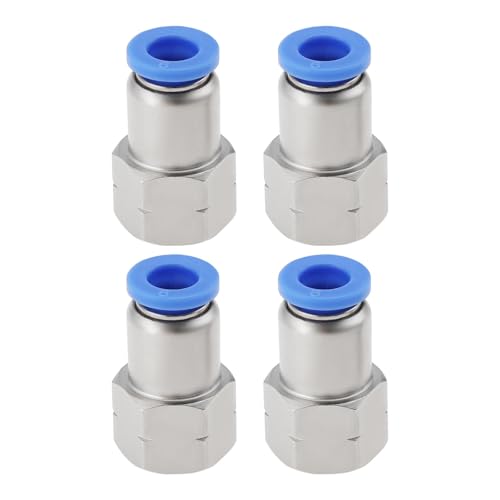 EMSea - EMSea 4 Pièces Adaptateur de Connecteur Pneumatique à Filetage Femelle Tube de 6mm OD X 1/8" NPT Adaptateur de Raccords d'air Poussée Droite pour Connecter des Raccords d'air
