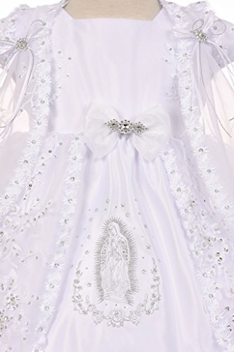 Blunight Collection Little Baby Girls Virgin Mary Embroidery Christening Baptism Dresses (0T1R5K) White 24M #TOP1