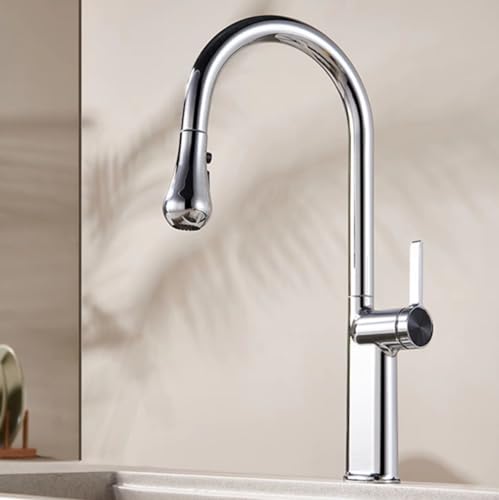Mitigeur de lavabo de salle de bains en laiton chromé au design moderne et durable