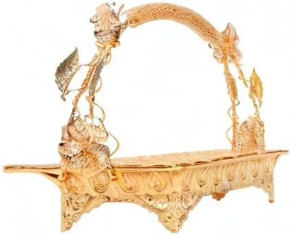 Miniatura 10 de Bandejas para servir alimentos, bandeja elegante de aleación de zinc resistente vintage con asas para el hogar, bar, cafetería