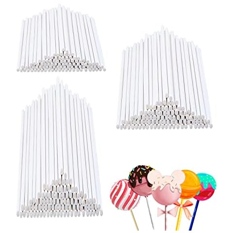 Palos Cake Pops, 300 Piezas Palos de Piruleta de Papel Lollipop Sticks Cover
