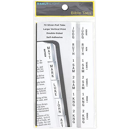Salt & Light, Large Vertical Bible Tabs, Silver, 72 Tabs