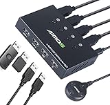 AIMOS USB KVM Switcher 4 Computers Sharing 4 USB Devices One-Button Swapping, for Sharing Mouse, Keyboard, Printer, Scanner