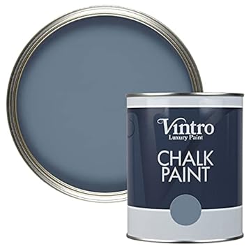 Vintro | Blue Chalk Paint | Furniture Paint | Shabby Chic | Upcycle | Decorate | Ultra Matt Finish | 1 Litre (Chiswick House - Blue)