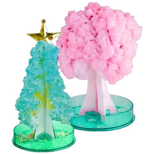 Csafyrt Kit de Cultivo de Cristal novedoso DIY diversión Kit de Ciencias Mini Papel Navidad Cerezo Flor de Cerezo Accesorios de Cultivo Decoraciones de Escritorio Especial Regalo significativo
