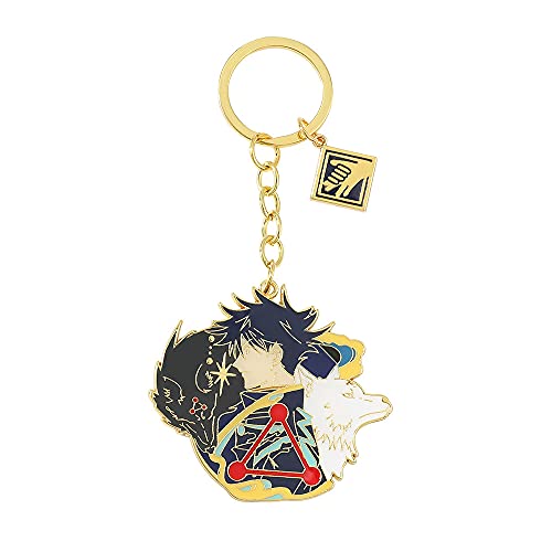 Jujutsu Kaisen Keychains, Anime Jujutsu Kaisen Cosplay Enamel Pendant Metal Keyrings, Gold Keys Chains Holder for Women Men (keychain - I)
