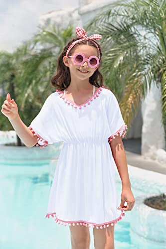 Image of Fommykin Girls Swimwear Cover Ups Kids Beach Bathing Suit Coverups Cute Sweet Bikini Swimsuit Tunic Dress