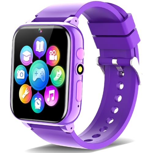 Tywop Smart Watch for Kids 3-12 Year Old Boys Girls with Metal Case 1.69" HD Touchscreen Video Camera 26 Puzzle Games Music Player 13 Alarm Clock Pedometer Audiobook Learning Card Birthday Gifts