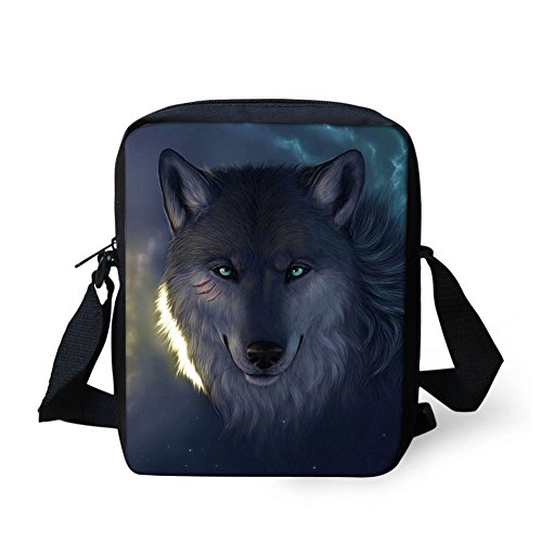 HUGS IDEA Wolf Fashion Shoulder Handbag Cross Body Mini Messenger Bags Purses