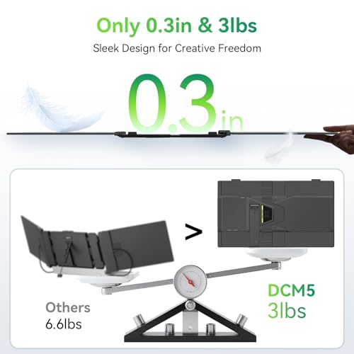 Image of Blackview Laptop Screen Extender, 14 inch 1080P FHD IPS Triple Portable Monitor, Ultra-Slim Travel Dual Monitor Fit for 13 inch-17.3 inch Laptops, USB-C Plug&Play Extended Screen for Windows /Mac /Android /Switch