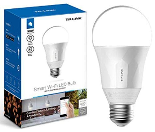 TP-Link LB100 - Bombilla WiFi inteligente, E27, blanco suave regulable, control de aplicación Kasa, funciona con Amazon Alexa, Google Home e IFTTT, 7 W (equivalente a 50 W)