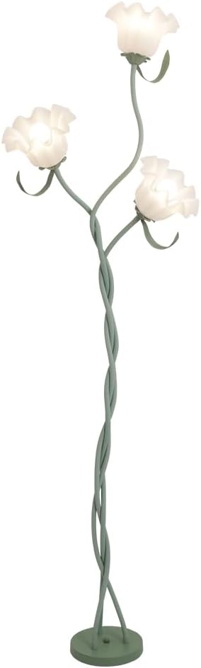TONGNIDA Flower Floor Lamps for Living Room,LED Standing Lamp with Flexible Gooseneck,3 Heads Tall Lamp with 3 Color Temperatures for Bedroom Corner Home Decor,Cute Green Lamps(E27 Bulb)