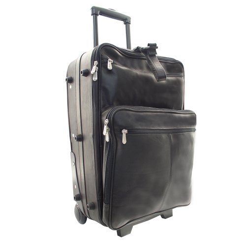 Piel Leather 22 Inch Wheeled Traveler, Black, One Size #TOP2