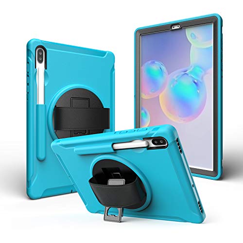 Coque Samsung Tab S6 support rotatif 360 et dragonne antichoc SM-T865
