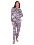 ChicWhisper Ladies Fleece Pyjamas Printed Winter Warm PJ'S Nightwear