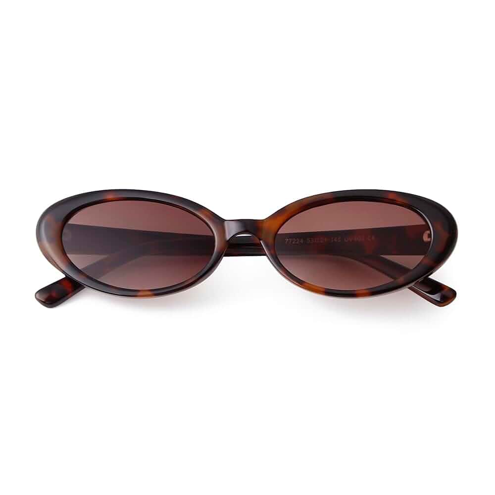 Oval Sunglasses for Women,90s Retro Small Trendy Shades Vintage Chic Cute,Skinny,Lightweight,Comfortable Fit,UV400 Protection,Daily Driving,Beach Trips,Everyday Wear,Street Style