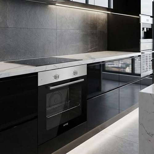 HYE 60cm Built-In Electric Static Oven, Stainless Steel Panel & Black Glass Door, 4 Cooking Functions, Low-E Double Glass & Cooling Fan – C01BI60SF17 - Image 6