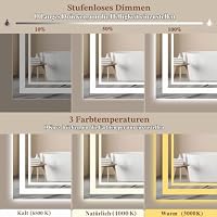 Archaluxe Badspiegel mit Beleuchtung LED Badezimmer-Spiegel 60x80cm – Ansicht 5