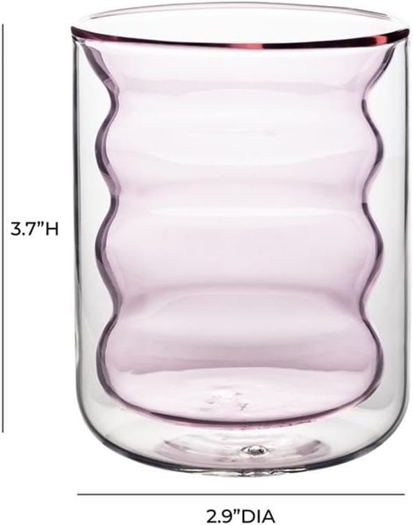 Vasos de Agua Pemberly Row Waves, Acabado Blush, Juego de 4 miniatura 2