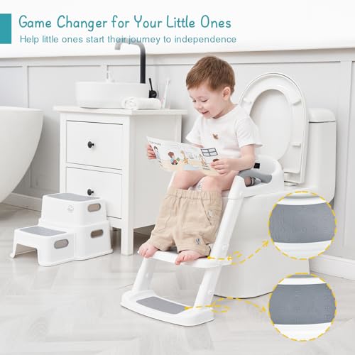 Forbena FBTS23-001 POTTY TRAINING SEAT Potty Training Toilet Seat With Step Stool Ladder thumb #1