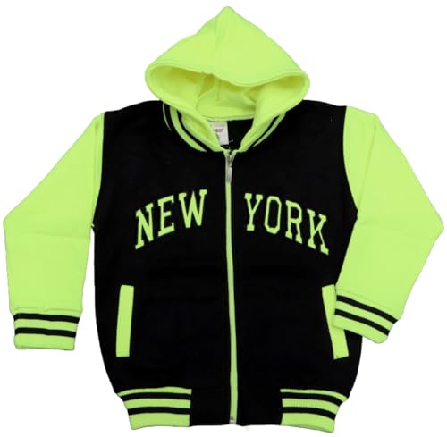 New York printed Kids Baseball green jacket 11-13 year (Large Size)