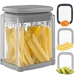 Vihoom Pommesschneider, Kartoffelschneider für Pommes Frites, Pommes Schneider mit 3 Edelstahl Klinge, Mehrzweck Gemüseschneider für Gemüse und Obst, Leicht zu Reinigen