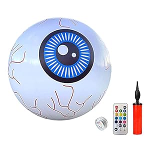 Halloween Opblaasbare Oogbal LED Lichten Pompoen Ballonnen Afstandsbediening LED Lichtgevende Bal Geschikt voor Tuinen…