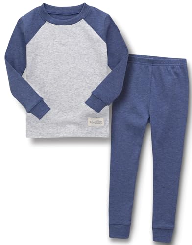 Vaenait Little Big Kids Toddler Cotton Modal Fabric Kids Sleepwear Pajama Set Melangeraglan Navy M