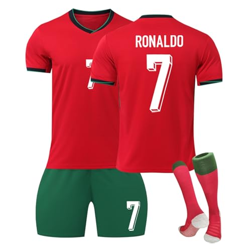 Nr.7 Fu&szlig;ball Trikot, 24 Neue Hause/Ausw&auml;rts Fu&szlig;ball Trikot Kinder Erwachsener, Fussball Trikots Shorts und Socken Anzug Jungen Herren