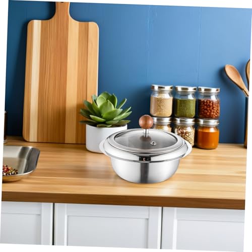 Olla coreana de acero inoxidable con tapa Uonlytech para cocina coreana tradicional de sopas 7