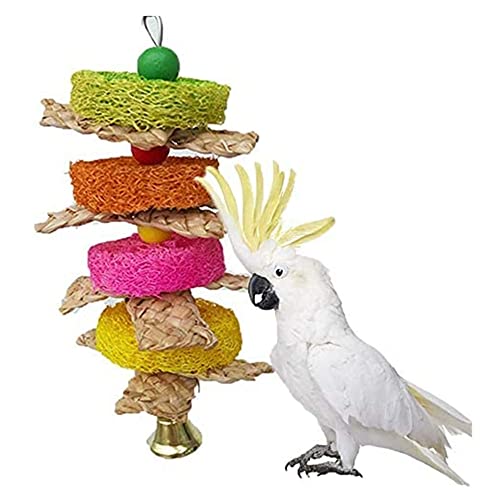 GIVBRO Straw Braid Chew Toy Parrot African Cockatoo Toy for Bird Chew Hanging Pendant Decoration