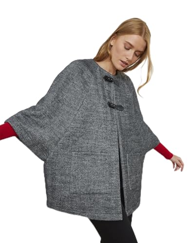 Cape longueur standard contenant de la laine pied de puce manteau femme chaud et fluide