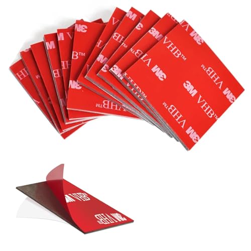 MVOLEGDE 20 Stück Extra Stark Klebepads, 30MM x 30MM Quadratisch Doppelseitiges Klebeband Hitzebeständig, Schwarz Wasserdicht Klebepads Doppelseitig, für Auto Dekor, Haus und Office Logos