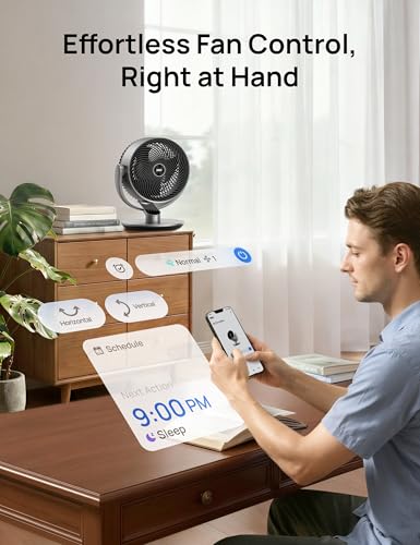Image of DREO 16 Inch 20dB Quiet Smart Fans for Bedroom, DC Room Fan with Remote, 120+120 Oscillating Fan, 6 Modes, 9 Speeds, 12H Timer,Works Alexa /Google /WiFi /Voice Control, Silver, Oversize (DR-HAF004S)