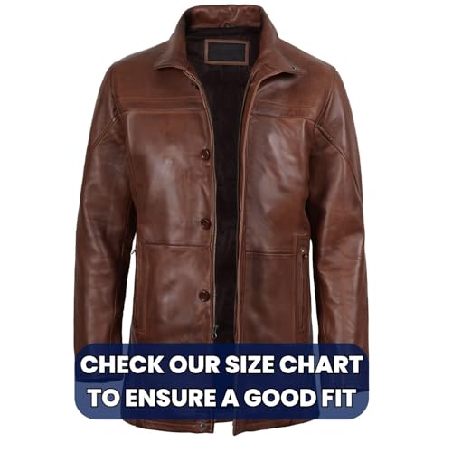 fjackets Leather Car Coats For Men – ¾ Length Real Lambskin Mens Fashion Brown & Black Leather Jacket Men2