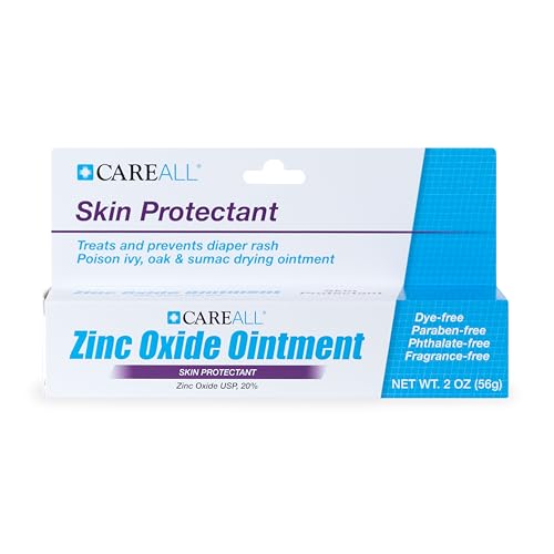 CareAll Zinc Oxide 20% Skin Protectant Barrier Ointment 2 oz, Relieves, Treats and Prevents Minor Skin Irritations due to Diaper Rash. Helps Seal Out Wetness. Protects Chafed Skin.