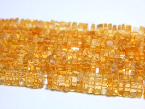 Citrine naturelle LKBEADS pour créer des bijoux de lithothérapie en perles carrées