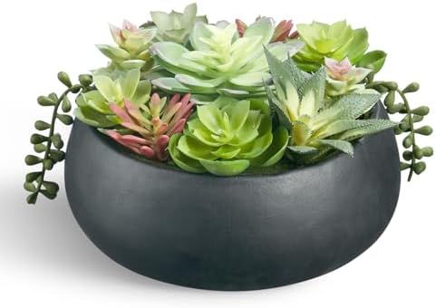 8inch Artificial Succulent Plants in Pots,Large Fake Succulents w...