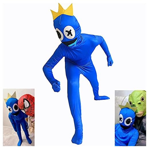 DONY Disfraz Rainbow Para NiñOs Friends,Juego de Dibujos Animados,Monstruo de Carnaval Disfraz de Halloween,Disfraz de Fiesta de CumpleañOs para Chico Chica,Rainbow Blue